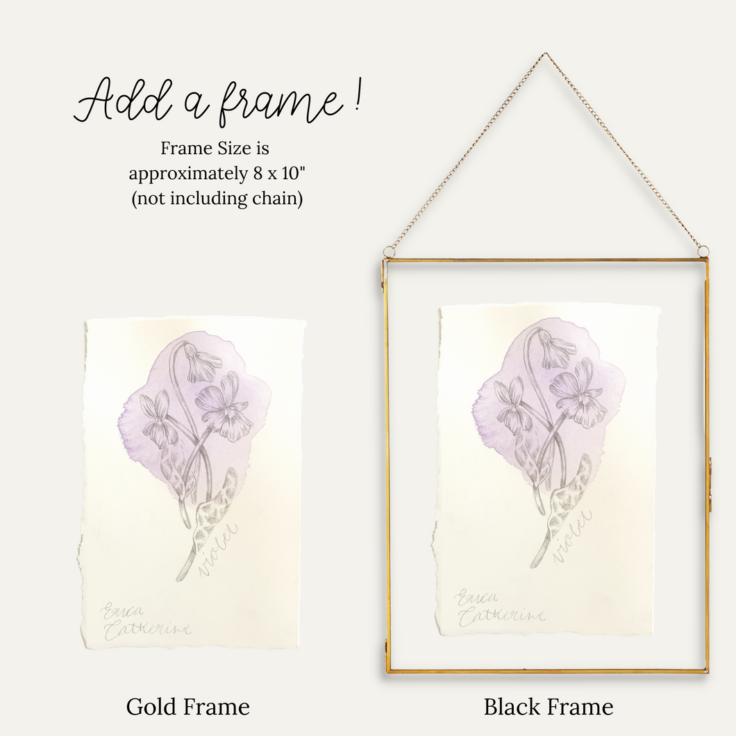 February Birth Flower - Violet Mini Original Artwork