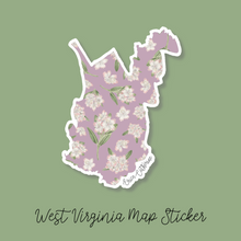 Load image into Gallery viewer, West Virginia State Flower Map Vinyl Sticker
