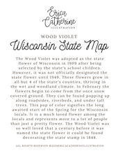 Load image into Gallery viewer, Wisconsin State Flower Map Vinyl Sticker
