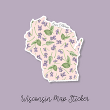 Load image into Gallery viewer, Wisconsin State Flower Map Vinyl Sticker
