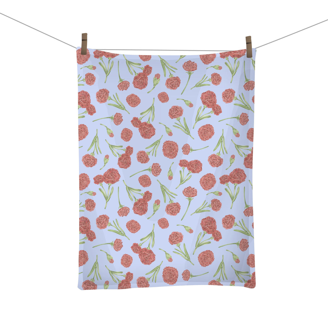 Scarlet Carnation Tea Towel