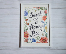 Load image into Gallery viewer, Sweet as a Honey Bee - Illustrated Nursery Art Print
