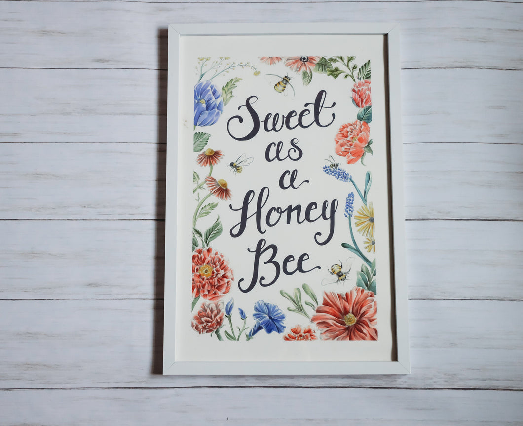 Sweet as a Honey Bee - Illustrated Nursery Art Print