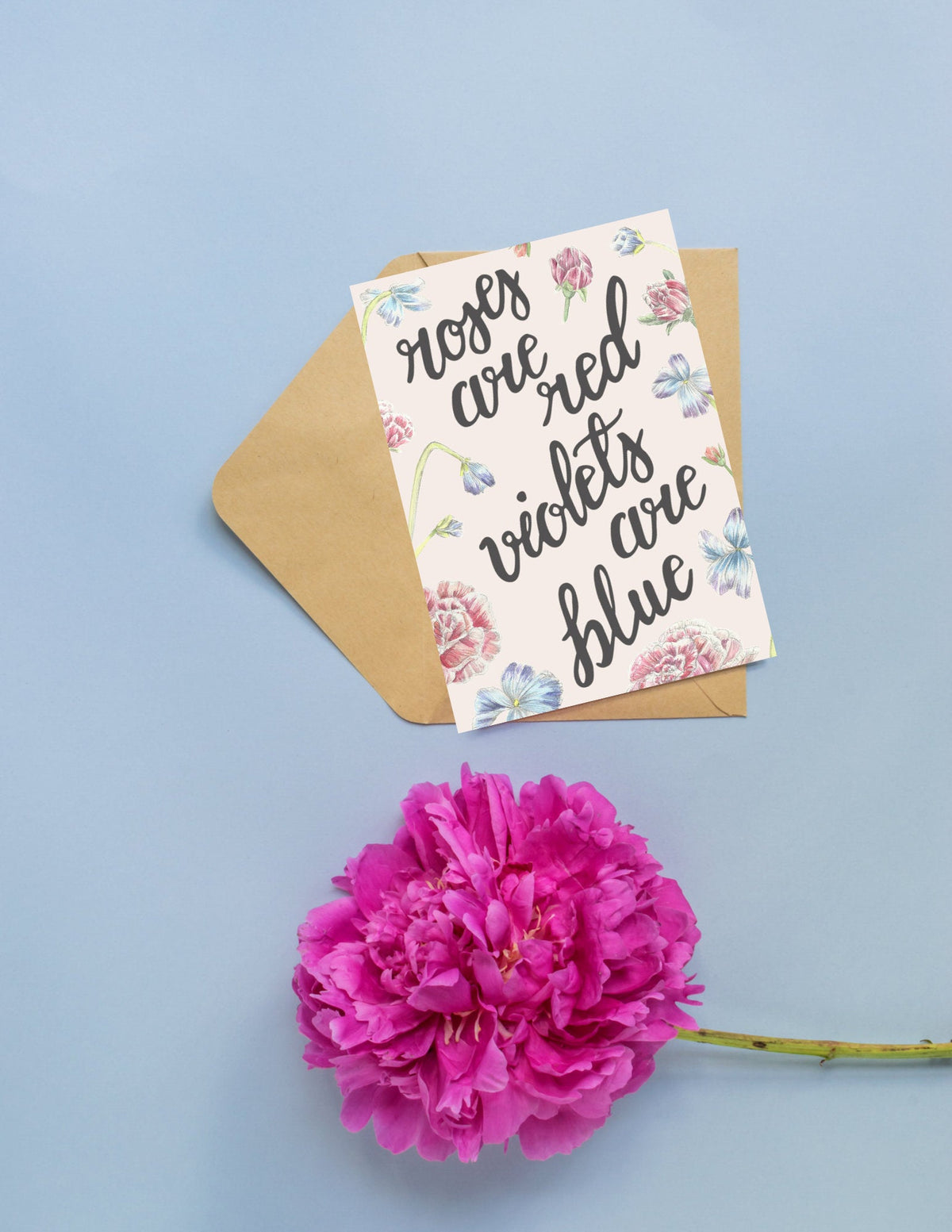 Roses are Red Violets are Blue Folded Card