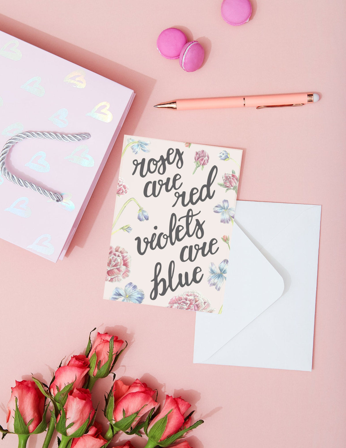 Roses are Red Violets are Blue Folded Card