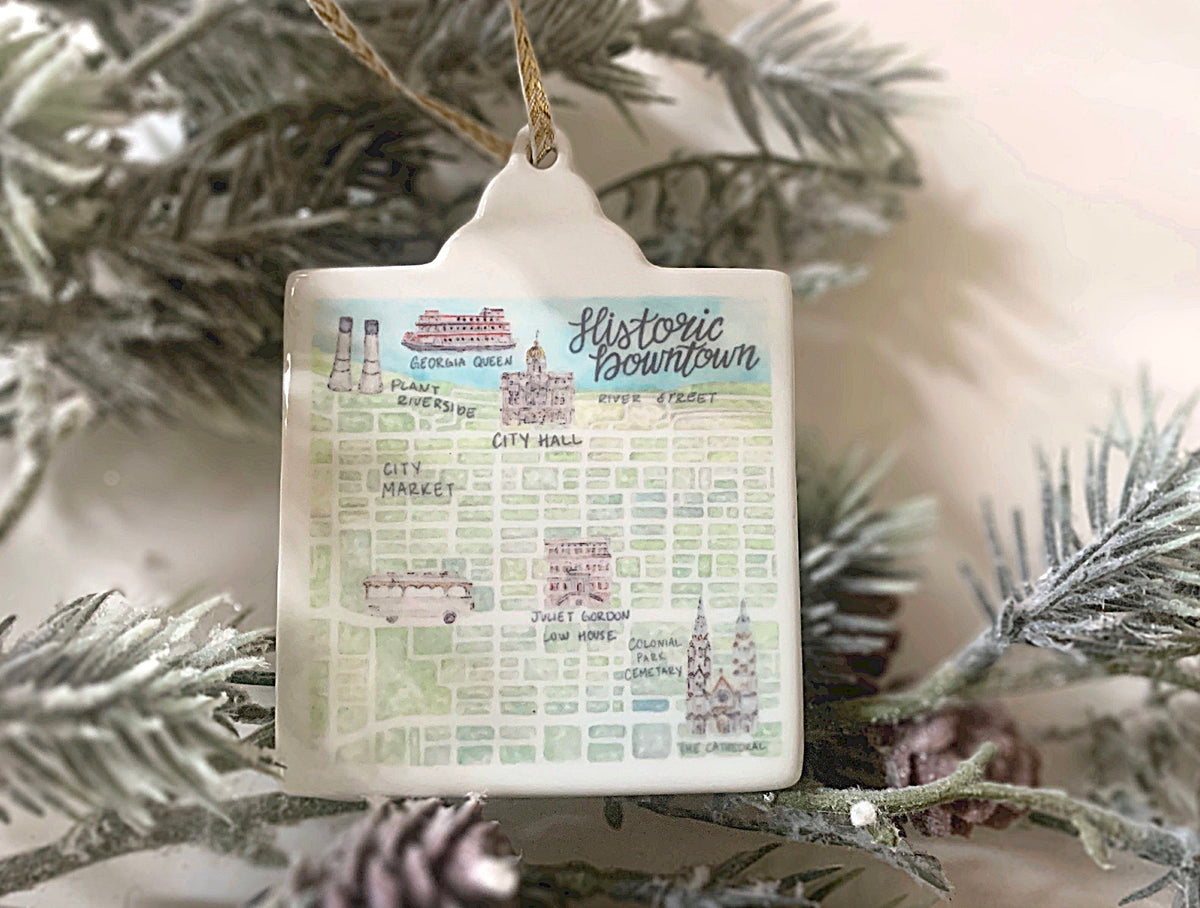 Savannah Map Ornaments