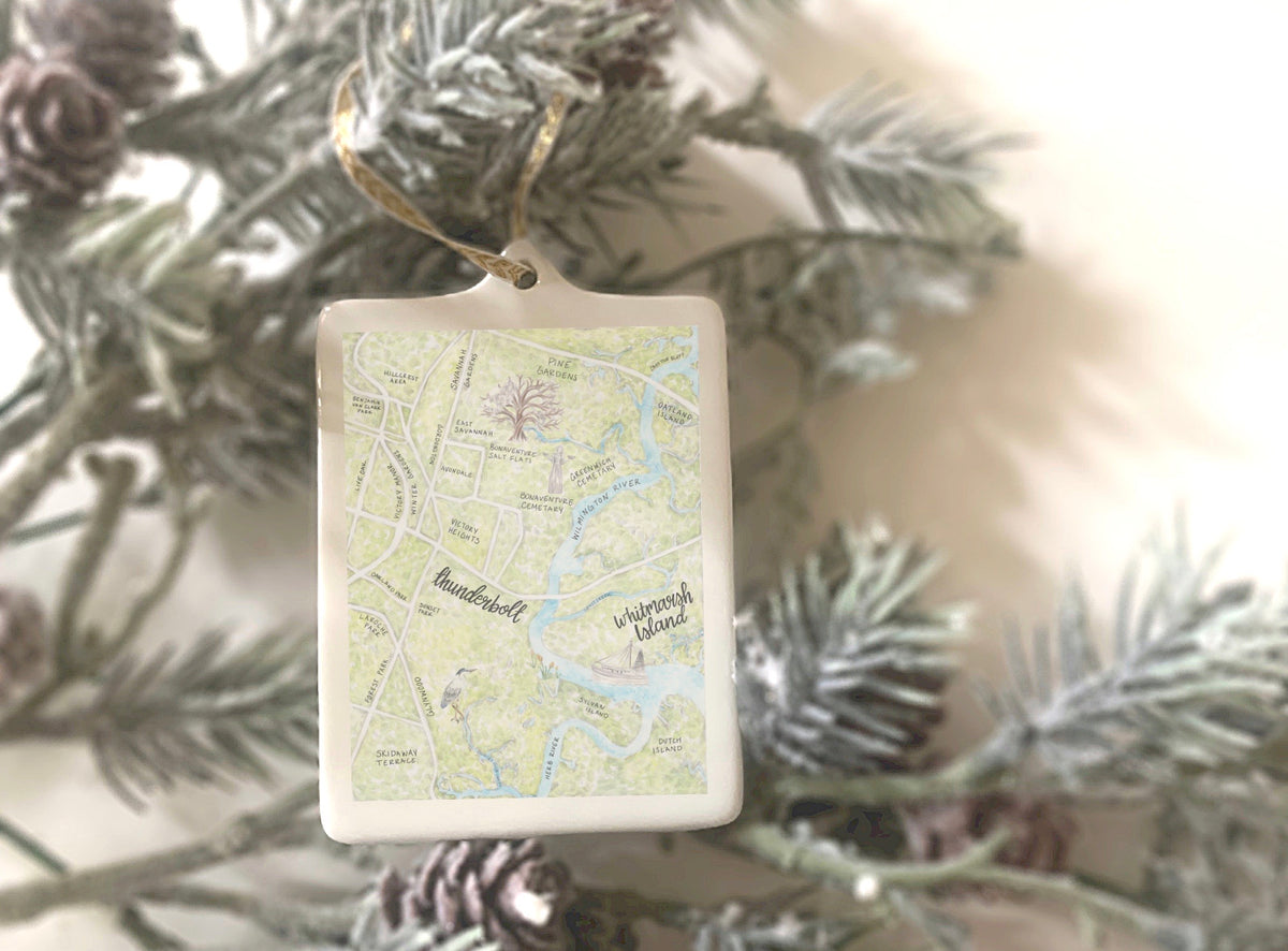 Savannah Map Ornaments