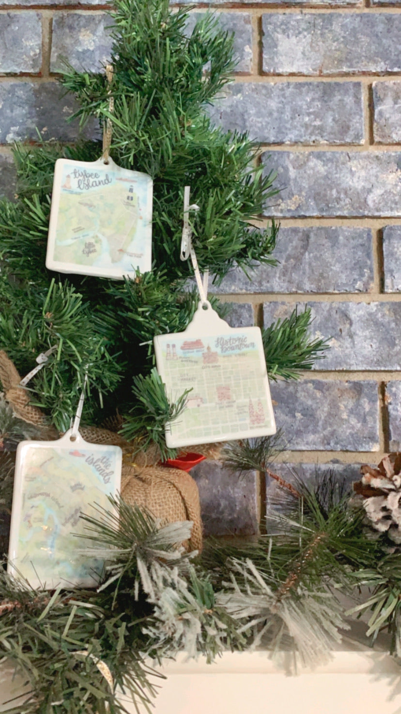 Savannah Map Ornaments