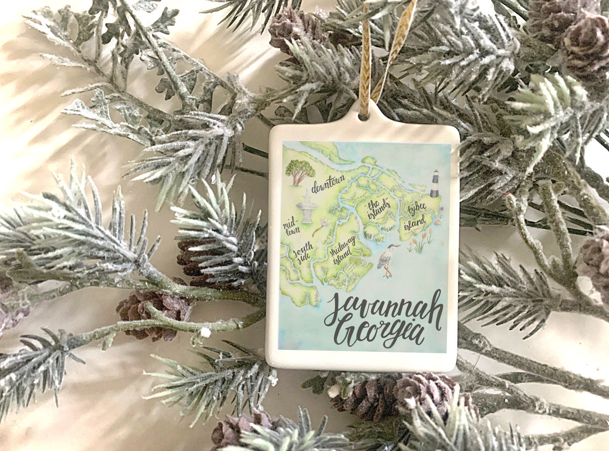 Savannah Map Ornaments
