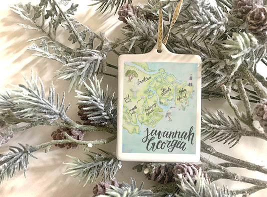 Savannah Map Ornaments