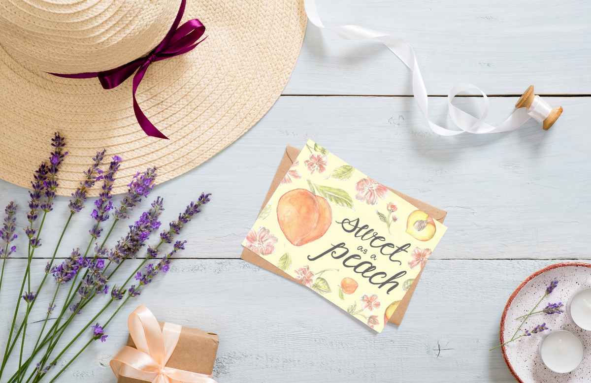 Sweet as a Peach Folded Card